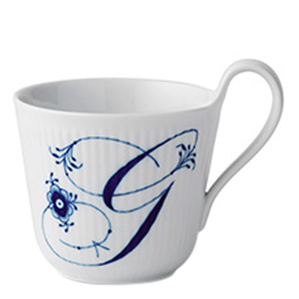 Blue Fluted Pl Alphabet Mugg 33 cl G