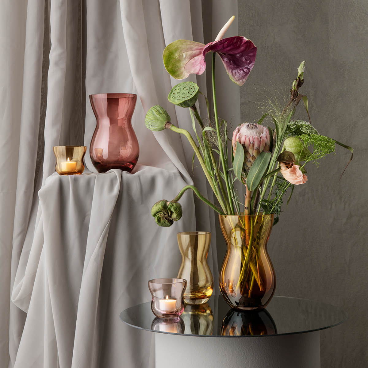 Calabas Ljuslykta 8.5 cm Burgundy