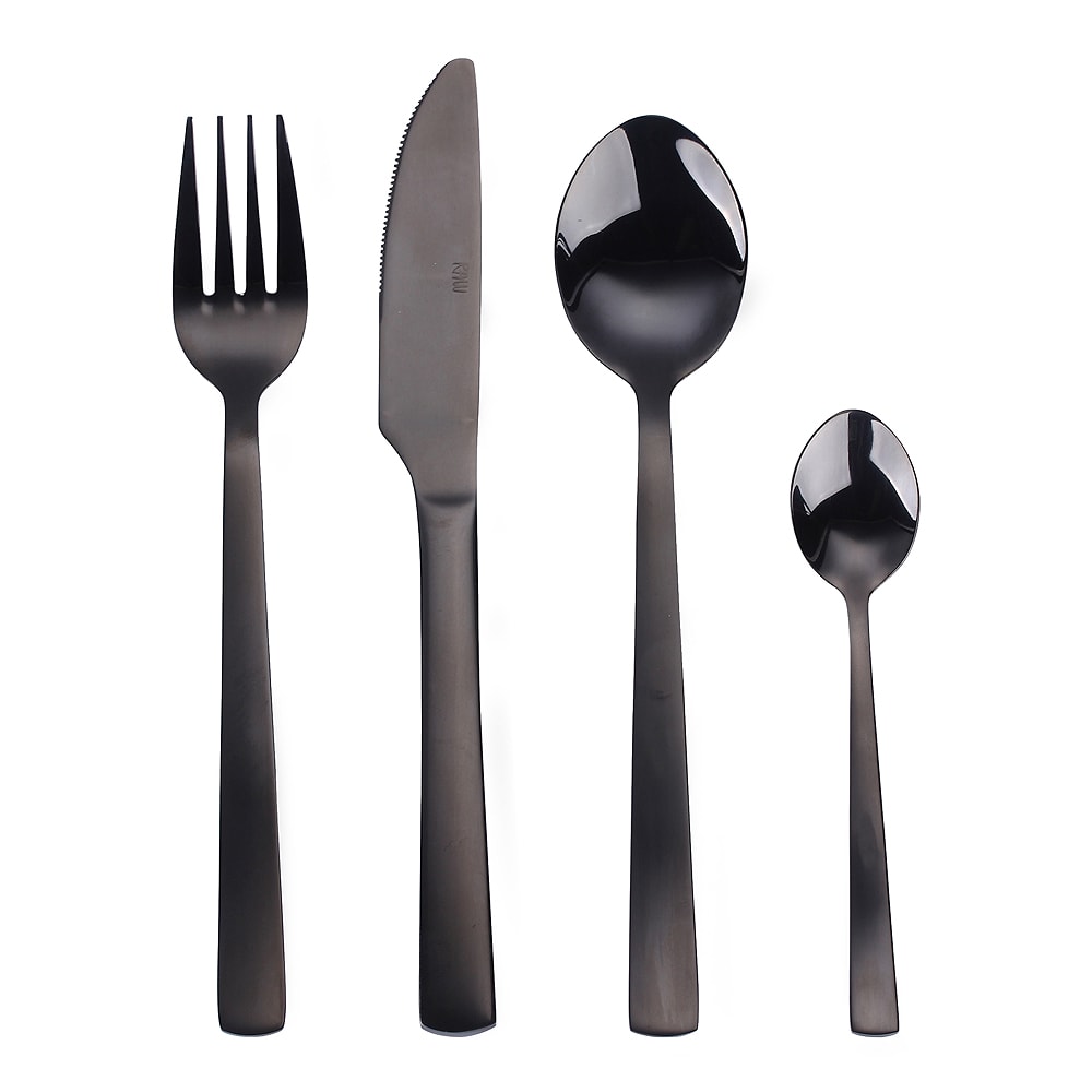 Raw Bestickset 16 delar Svart