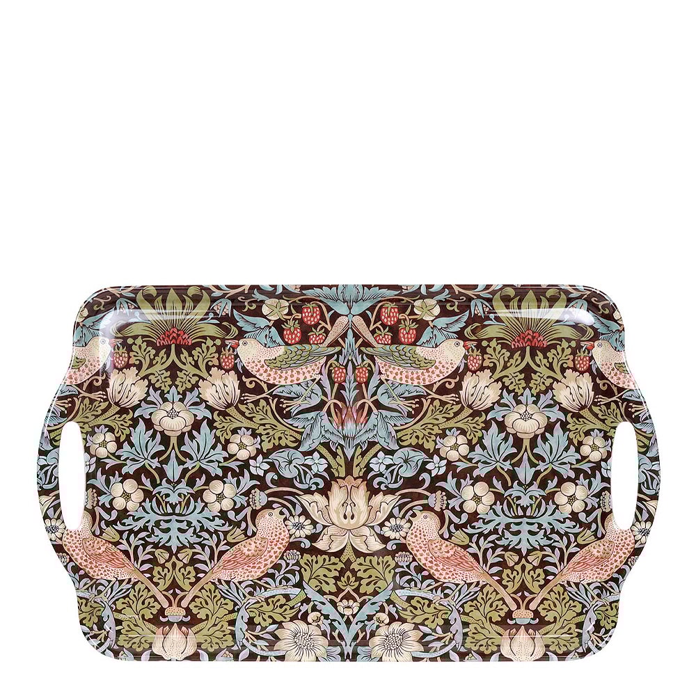 Strawberry Thief Bricka med handtag 48x29,5 cm Brun