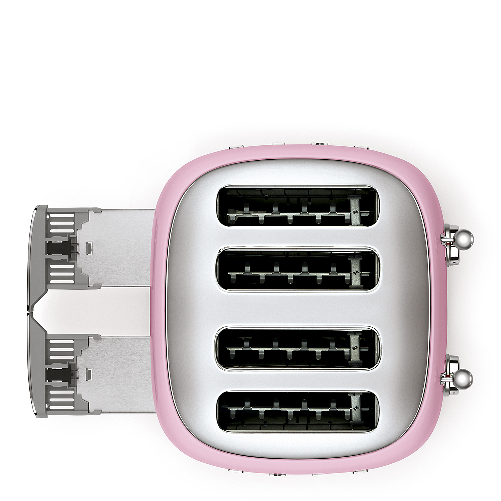 Smeg 50's style Brödrost 4 skivor kvadrat Rosa