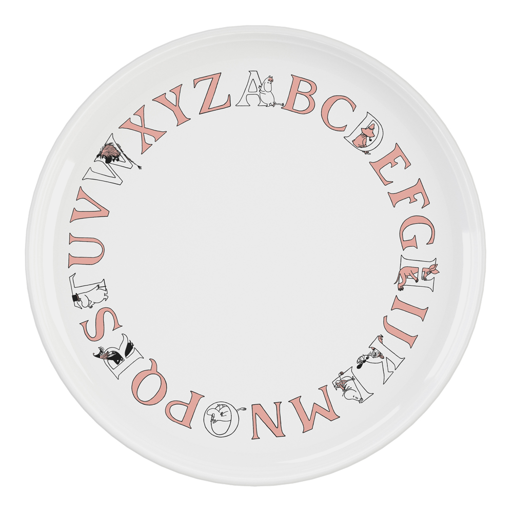 Moomin ABC Tallrik 20 cm Vit/Salmon