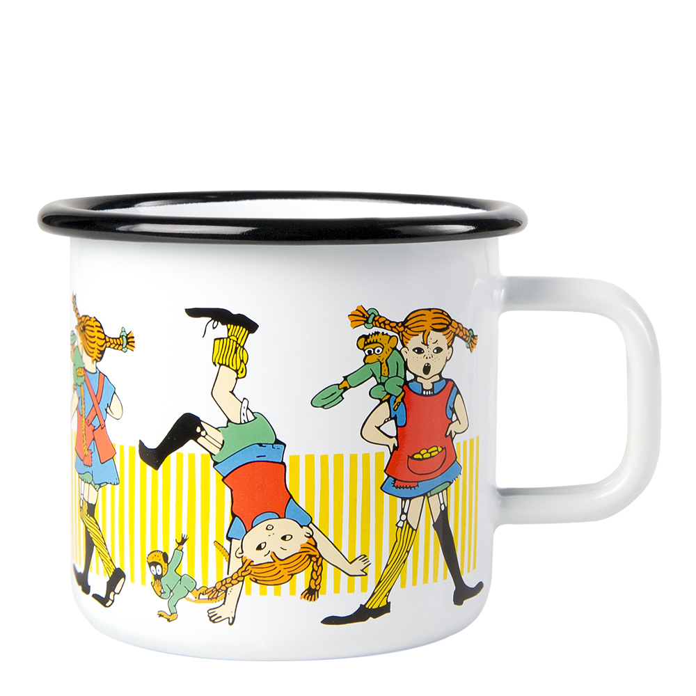 Pippi Långstrump Emaljmugg 37 cl Vit