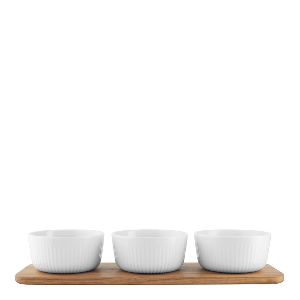 Eva Trio Legio Nova Snackset 3 skålar + Fat Ek Vit