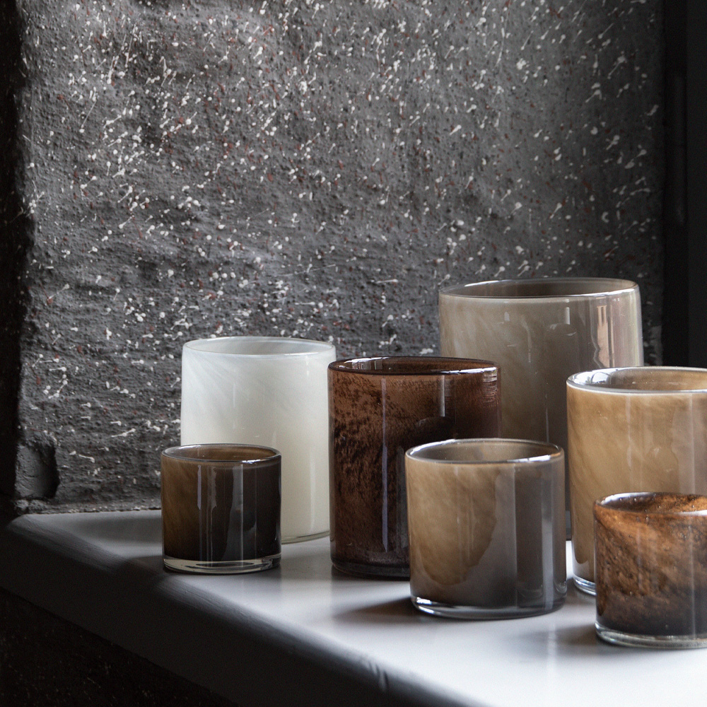 Lyric ljuslykta 15x18 cm Taupe