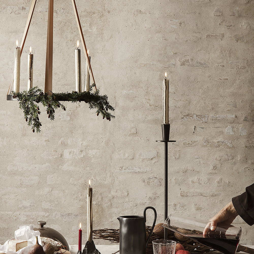 Circle Ljushållare 38 cm 4 ljus Svart