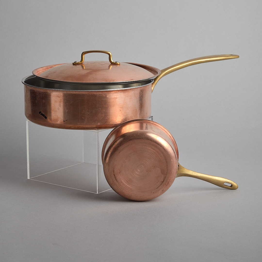 Koppar-kastruller 2 st