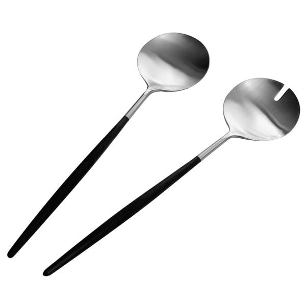 Black Satin Salladsbestick 29 cm 2 delar Svart