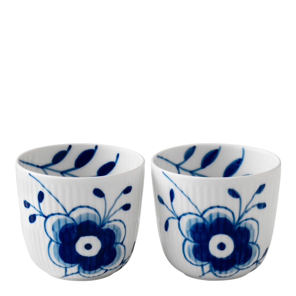 Blue Fluted Mega Ljuslykta 2-pack