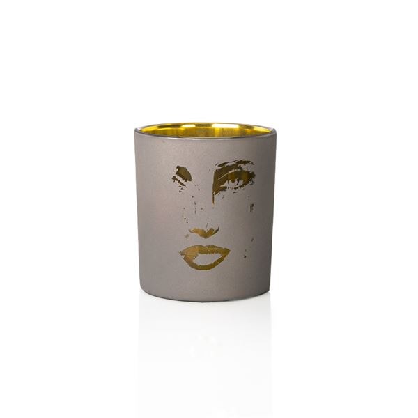 Piece Of Me Ljuslykta 10 x 9 cm Matt Grå/Guld