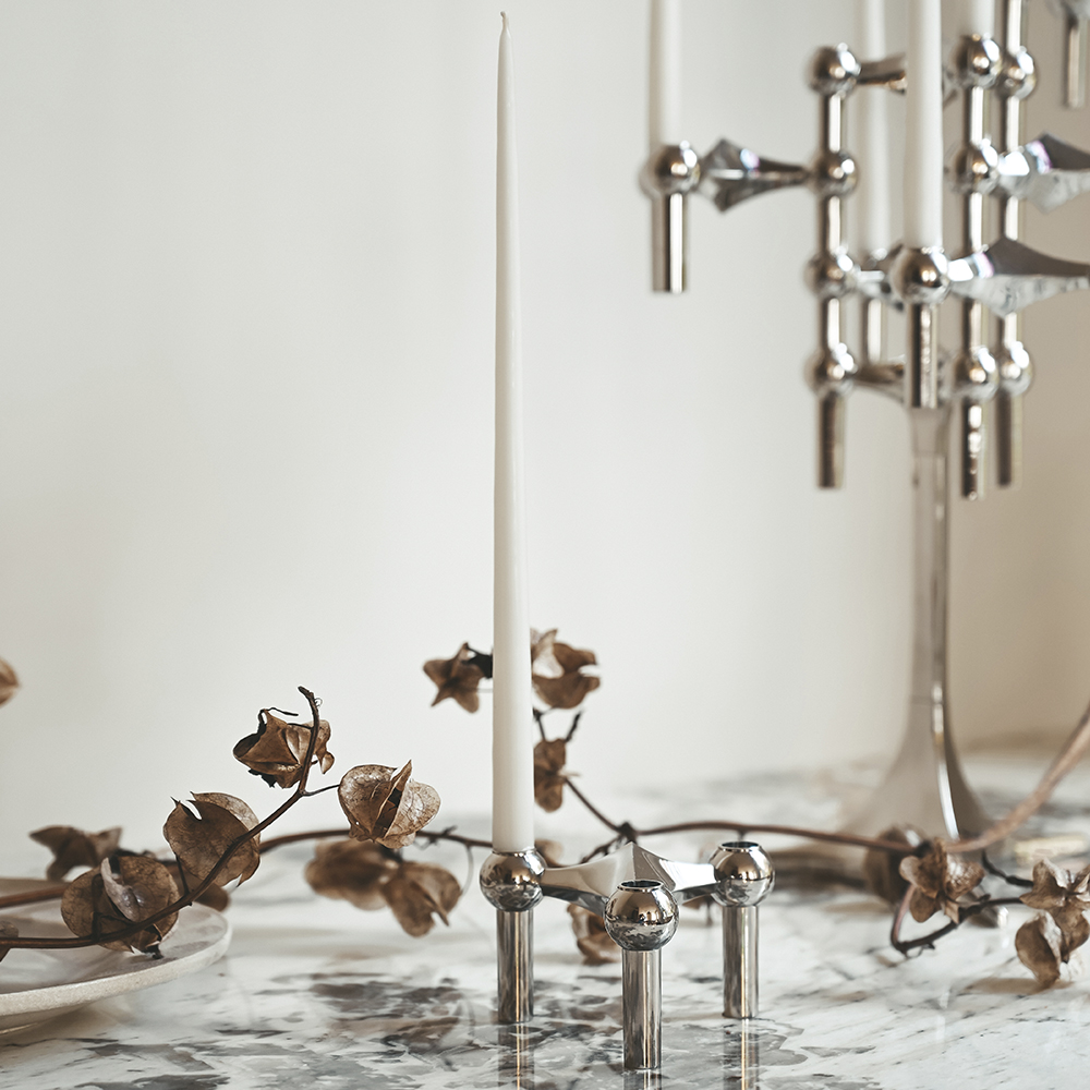 Stoff Nagel Ljusstake Krom