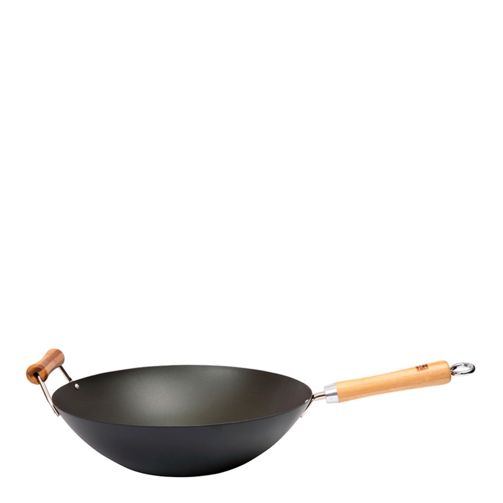School of Wok Wokpanna 36 cm med bambuhandtag Svart