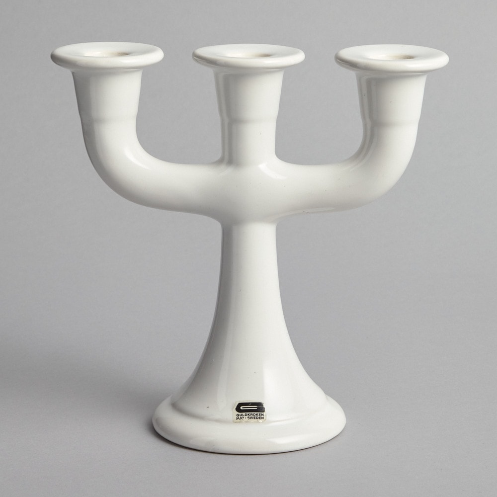 SÅLD Trearmad Ljusstake Guldkroken