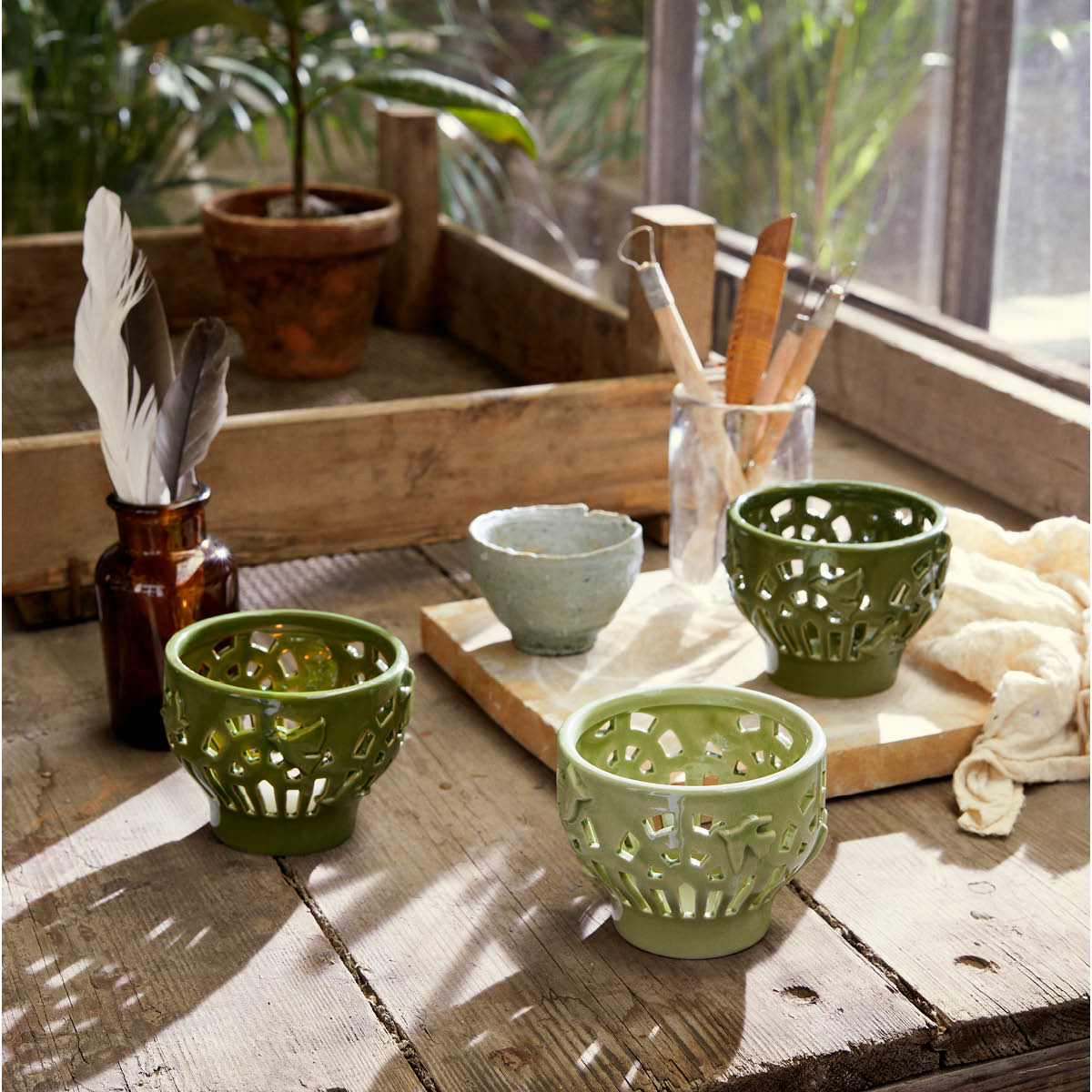 Orangery Ljuslykta 9,5 cm Green Garden