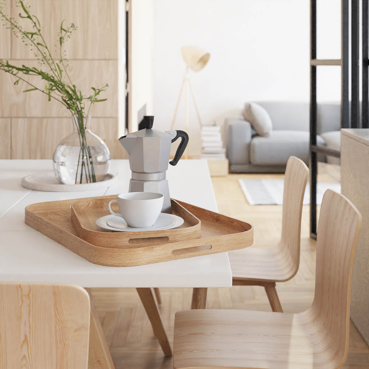 Bellhop 558 Serveringsbricka rektangulär 56 cm Ek