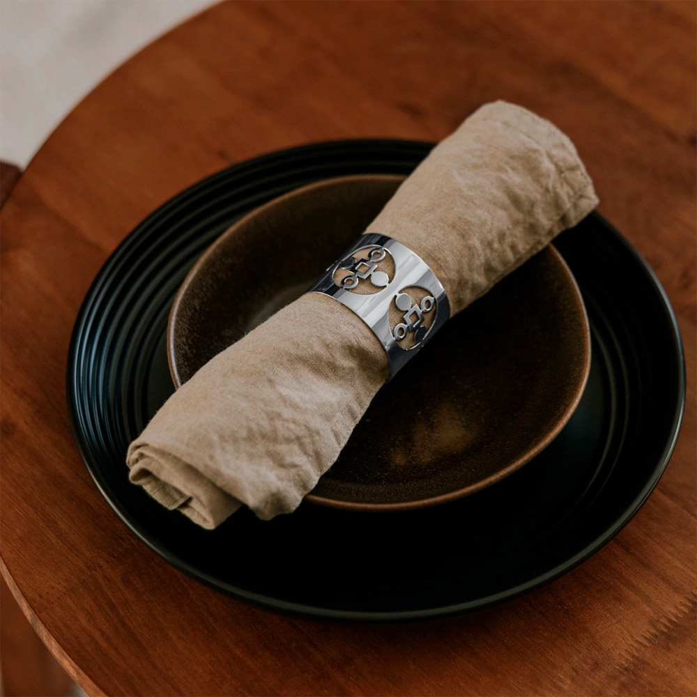 Anima Gemella Servettringar 5 cm 2-pack Silver