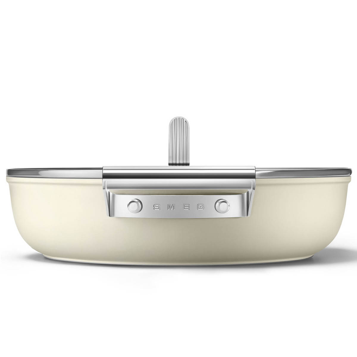 Smeg 50's Style Traktörpanna Glaslock 28 cm Creme