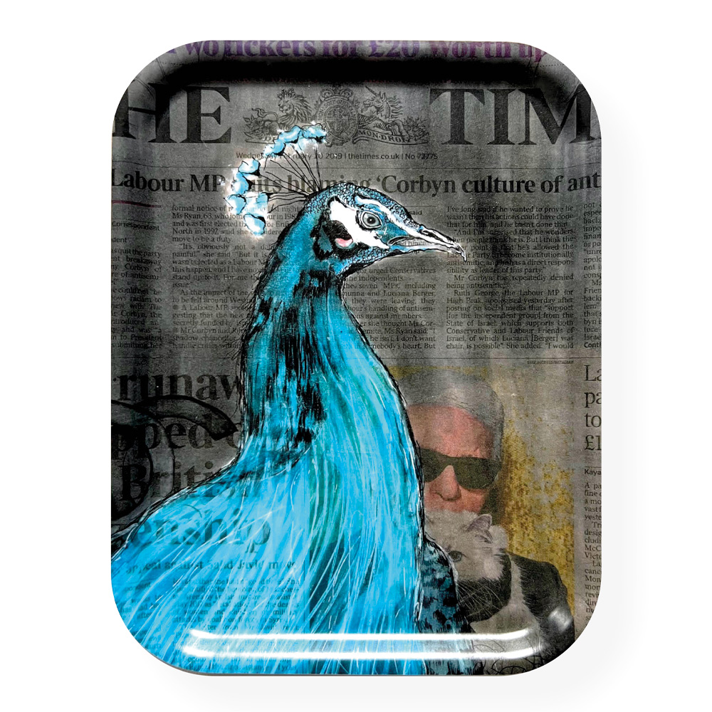 Bricka RIP Karl Lagerfeld 33x43 cm Svart