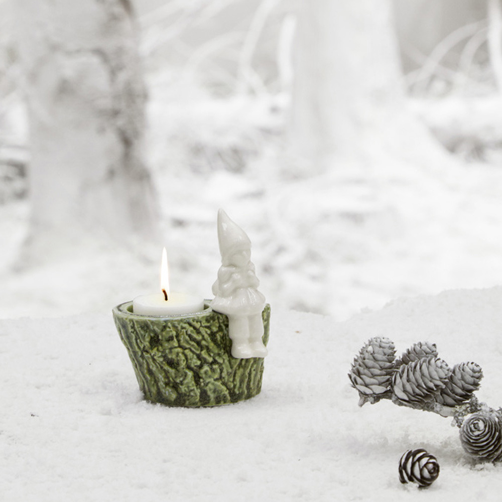 Christmas Tales Ljusstake Break 10 cm Grön/Vit