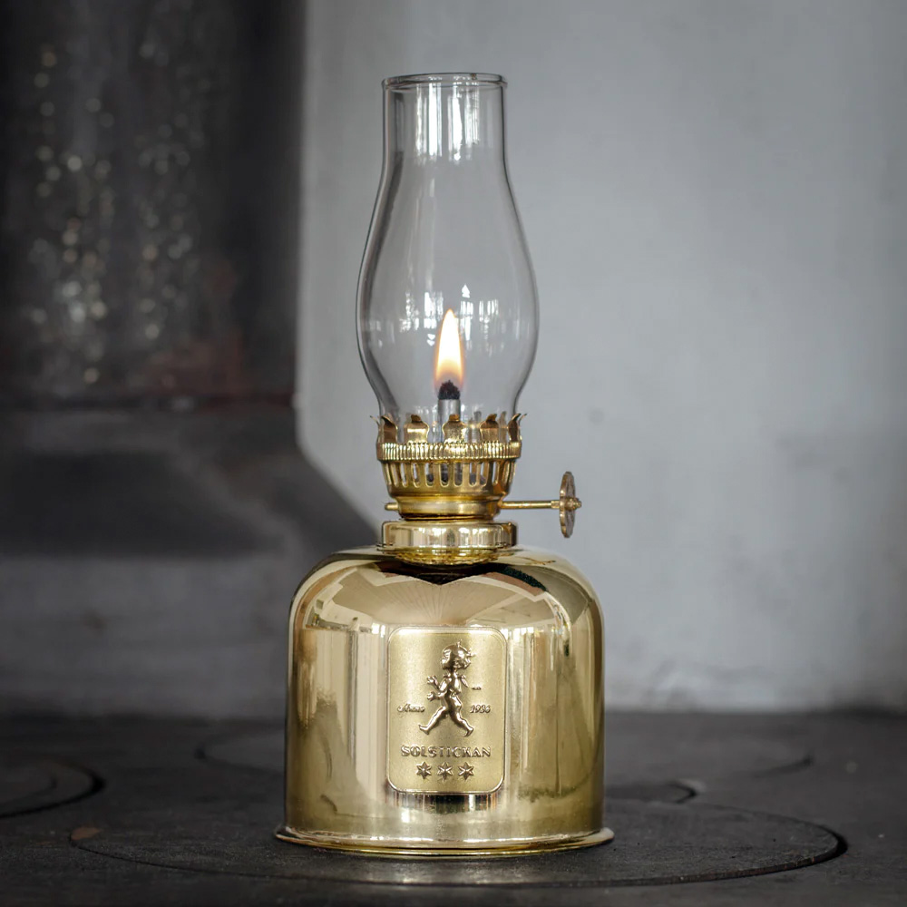 Oljelampa 20 cm Guld