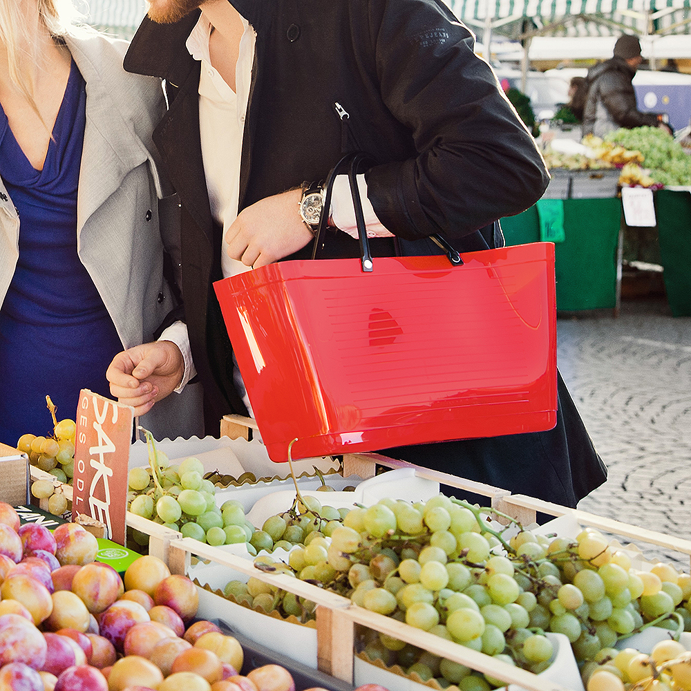 Väska Plast Stor Röd