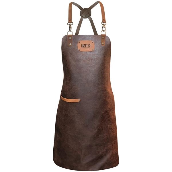 Förkläde I Läder Med x-Strap Brun