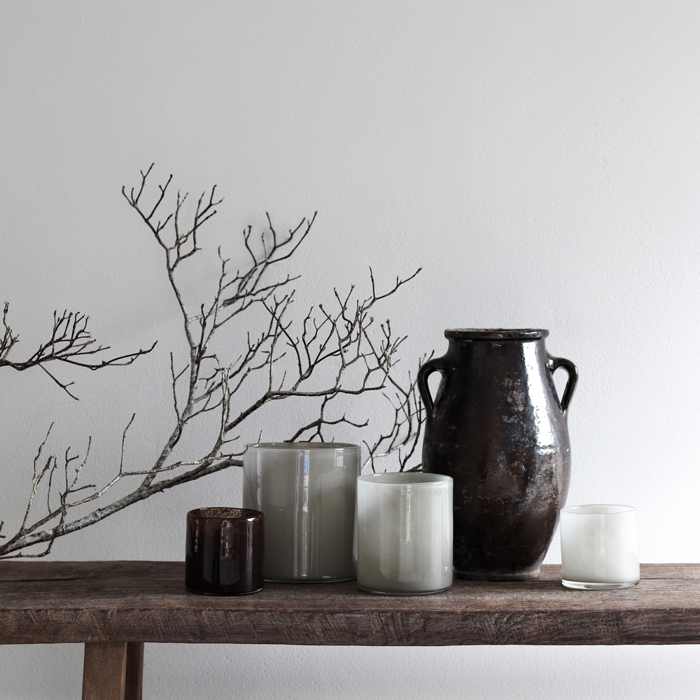 Lyric Ljuslykta Glas 12x14 cm Varm Grå