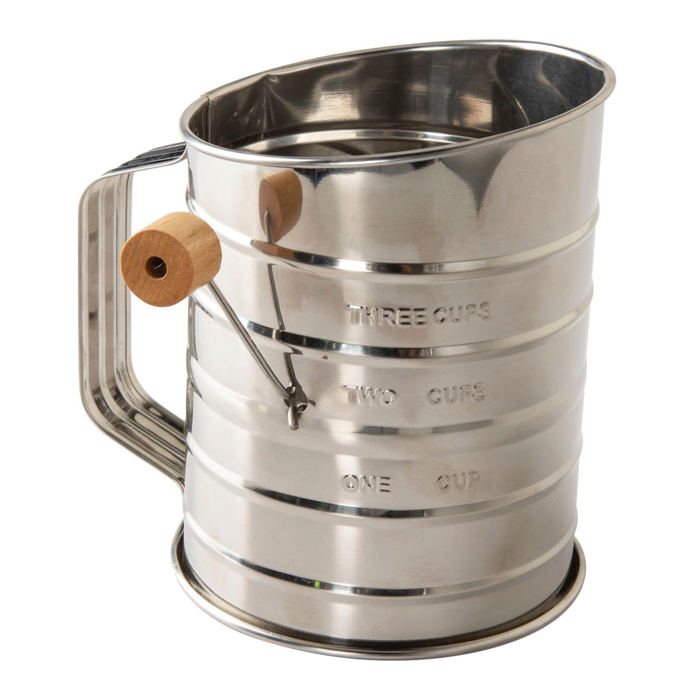 Mjölsikt med trähandtag