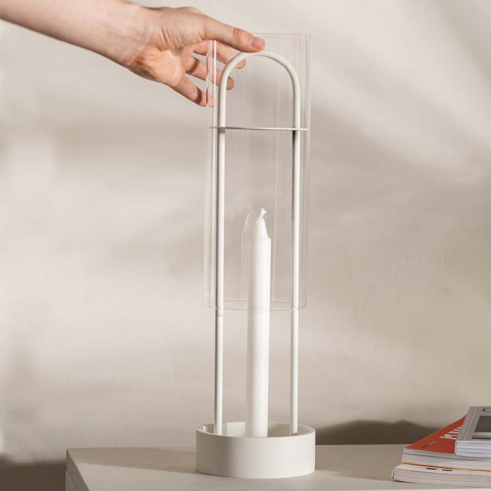 Lotus Stormlykta 44 cm Vit