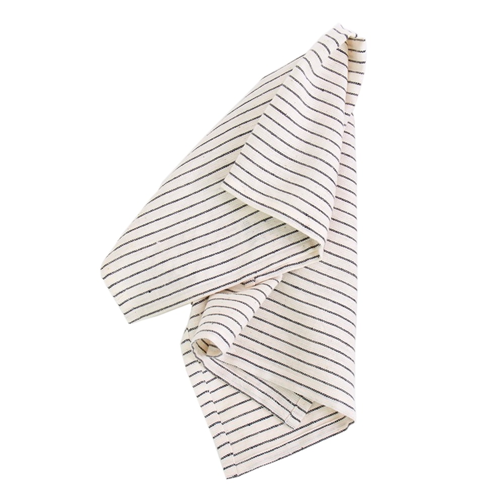 Eco Handduk 50x70 cm Eco Thinstripe Svart