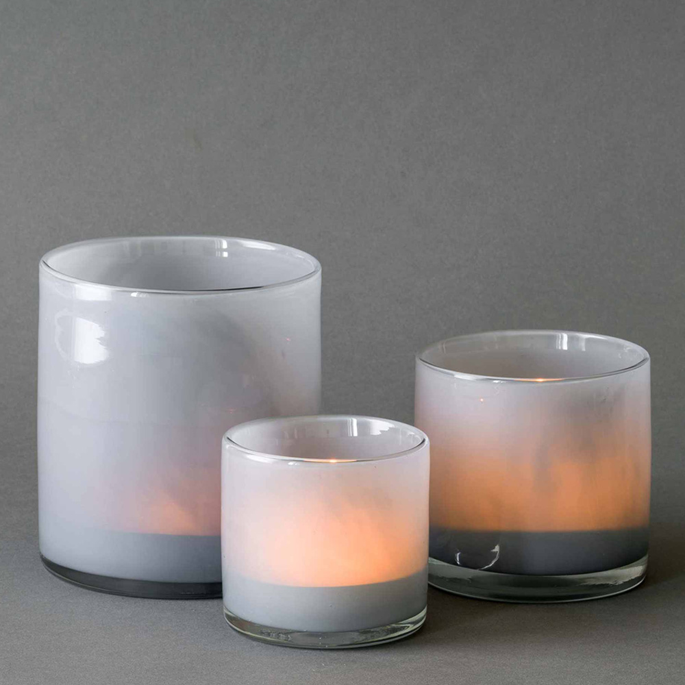 Lyric Ljuslykta Glas 10x10 cm Dusty Blue