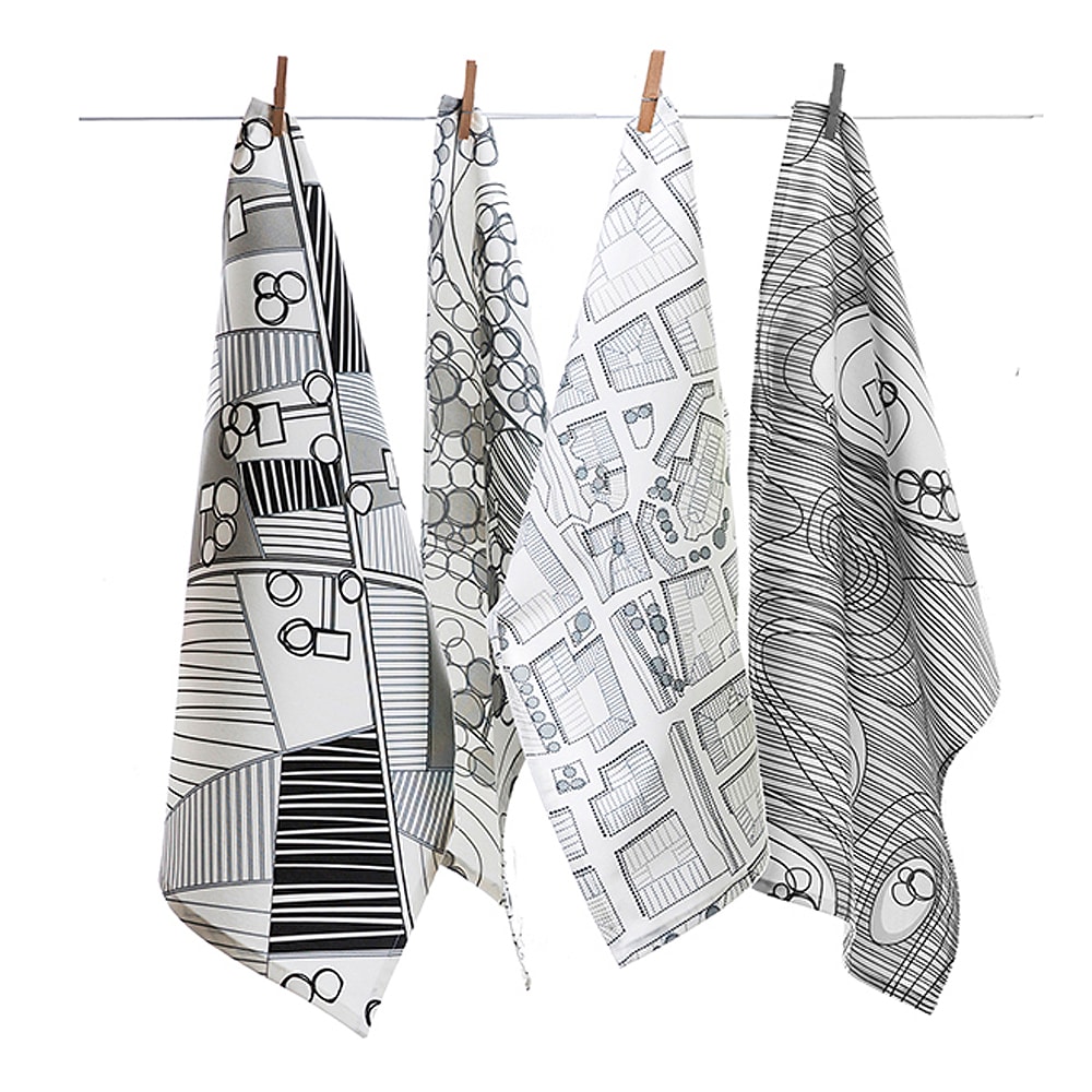 Sweden from Above Kökshandduk Forest 50x70 cm Grå