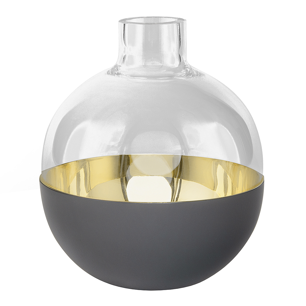 Pomme Vas/Lykta 9,5 cm Grå/Mässing