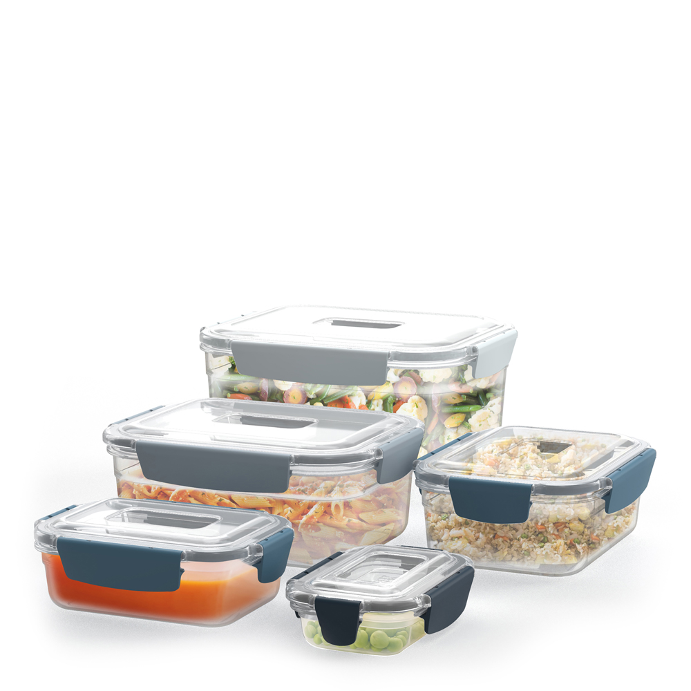 Nest Lock Sky Förvaringsbehållare Set 10 delar Grå/Vit/Blå