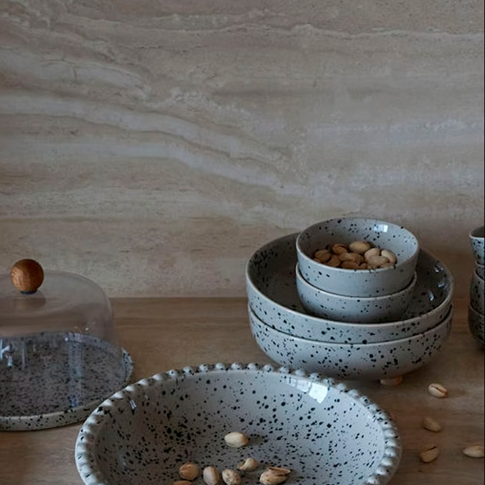 Serveringssk&aring;l 21x7cm Gr&aring;/Svart Gr&aring;/Svart