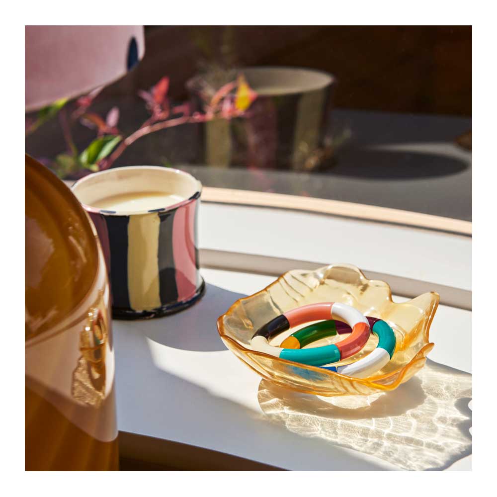 Hay Stripe Doftljus 10x8 cm Orange Flower