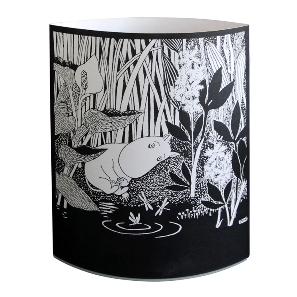Nattlampa Mumin 13x16 cm Svart/Vit