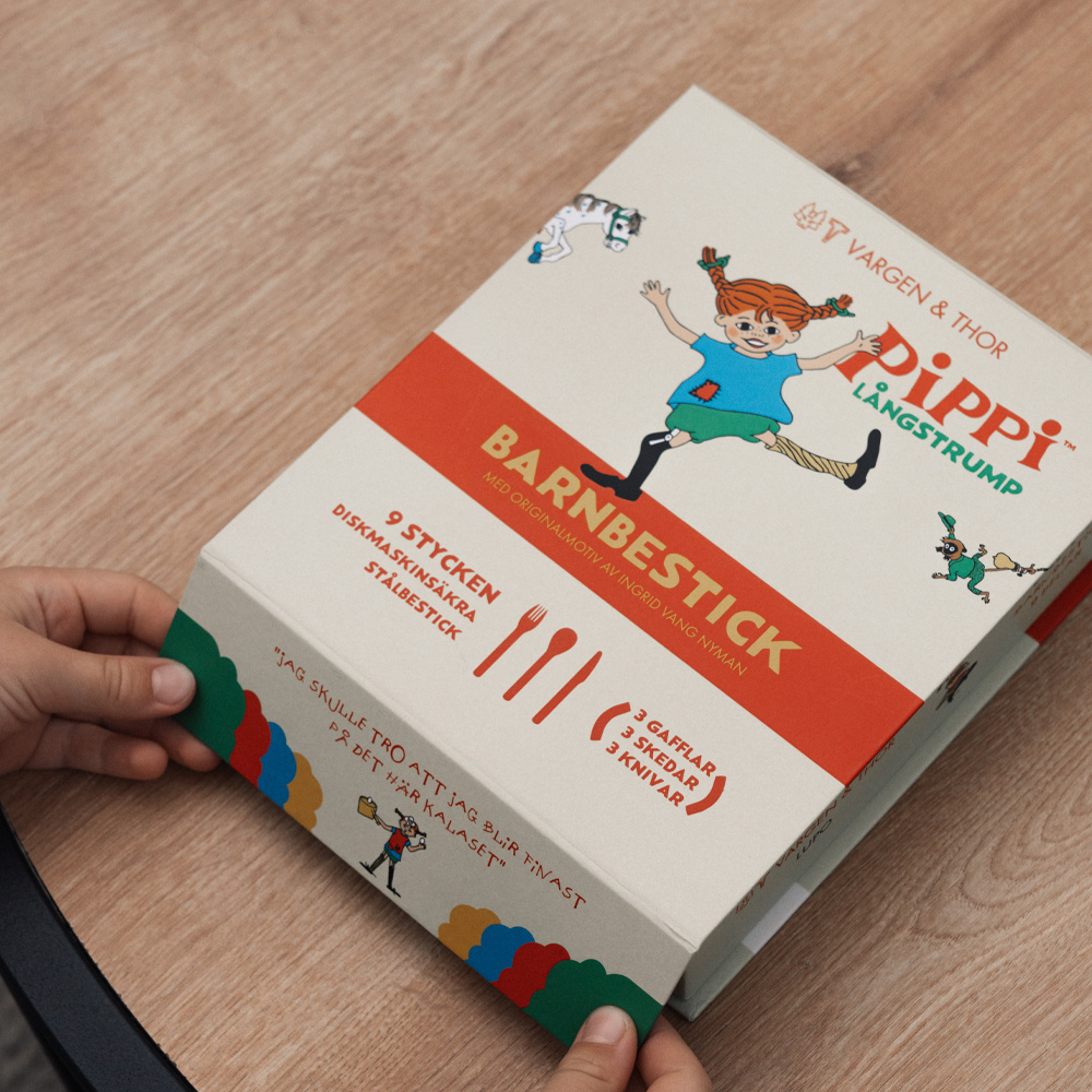 Lupo Barnbestick Pippi 9 delar Rostfri