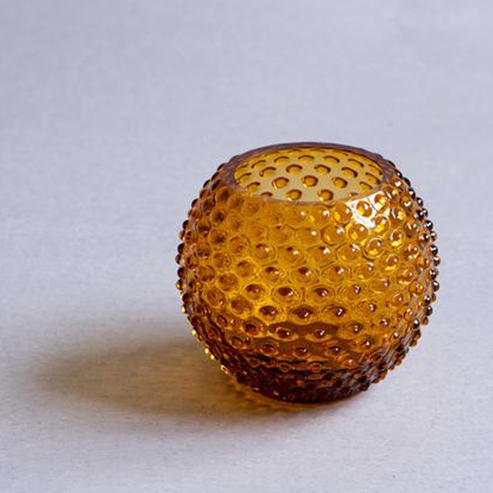 Hobnail Vas 18 cm Amber