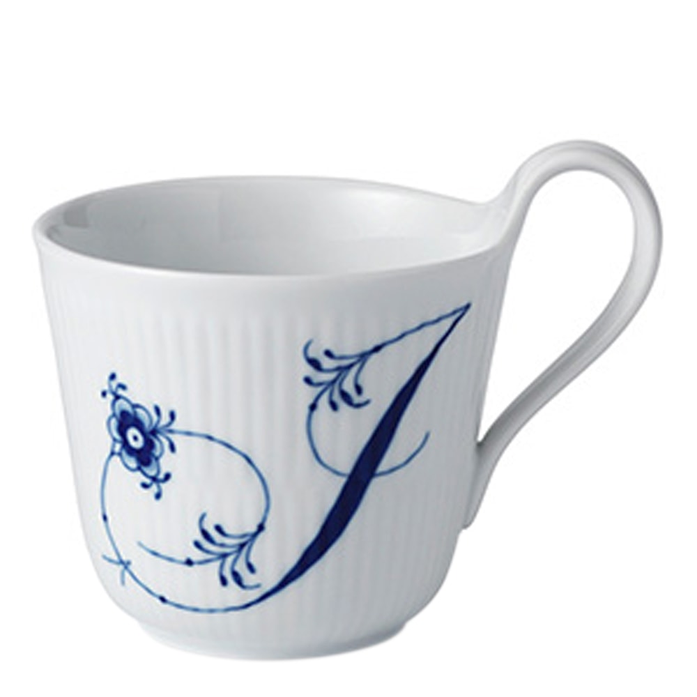 Blue Fluted Pl Alphabet Mugg 33 cl I