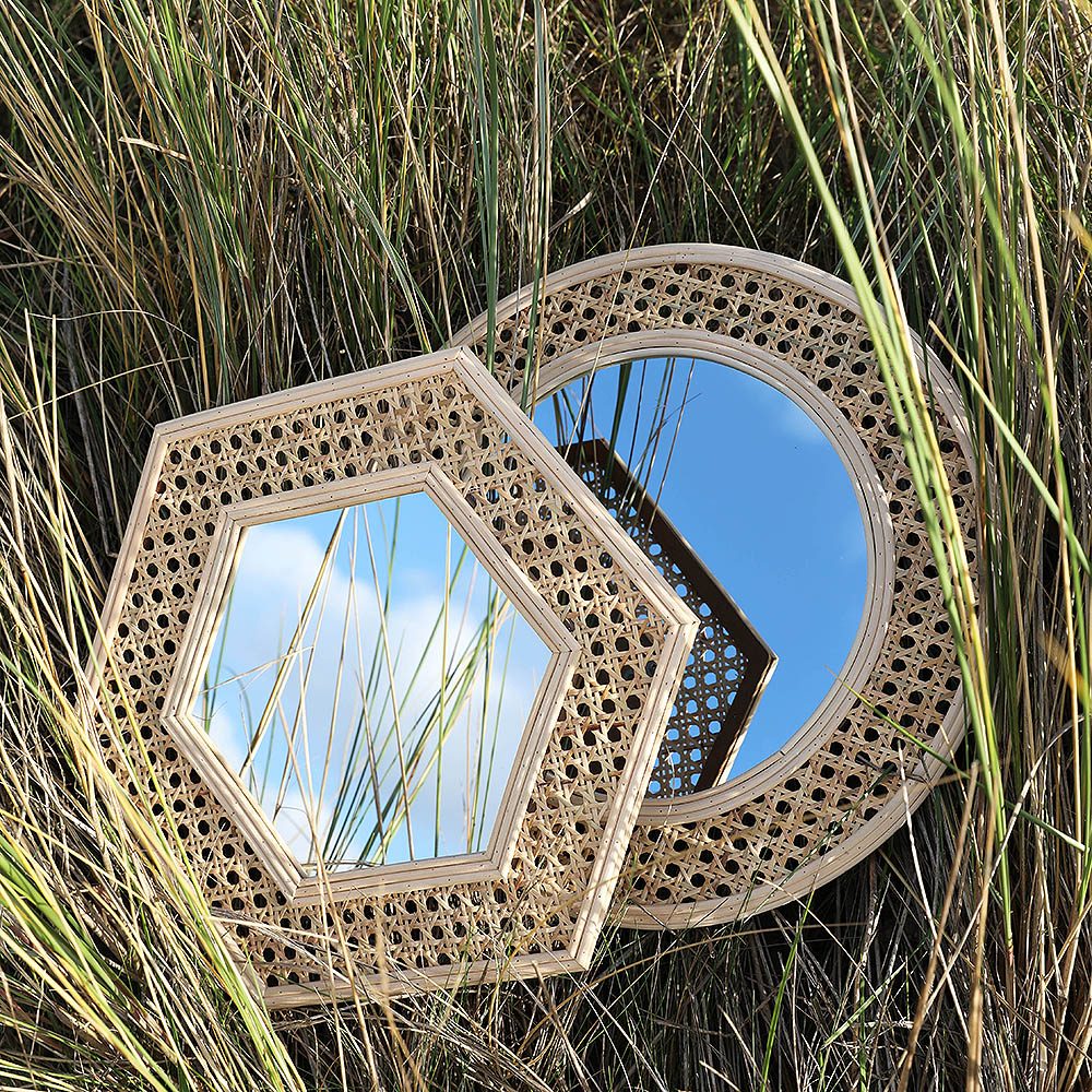 Cannage Spegel Hex Rotting 37x33 cm