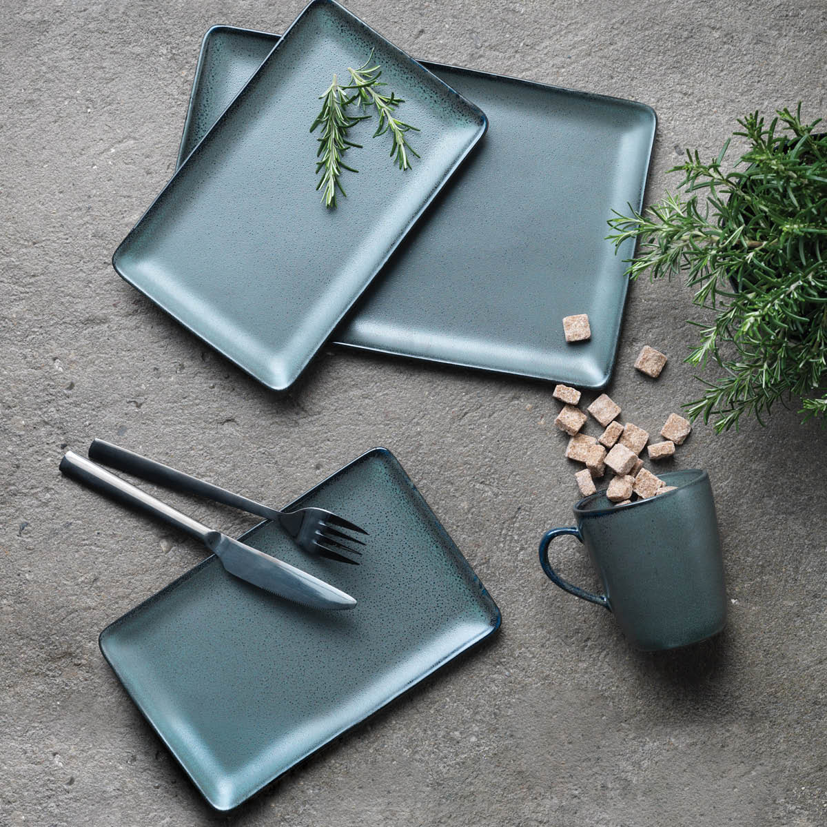 Raw Tallrik rektangulär 23,5x15 cm Northern Green