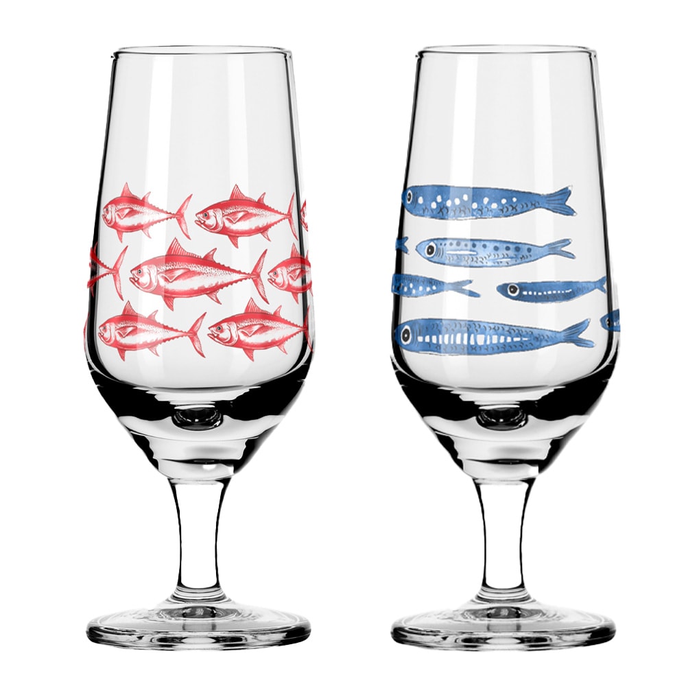 Brauchzeit Snapsglas NO: 3 & 4 2-pack Blå/Röd