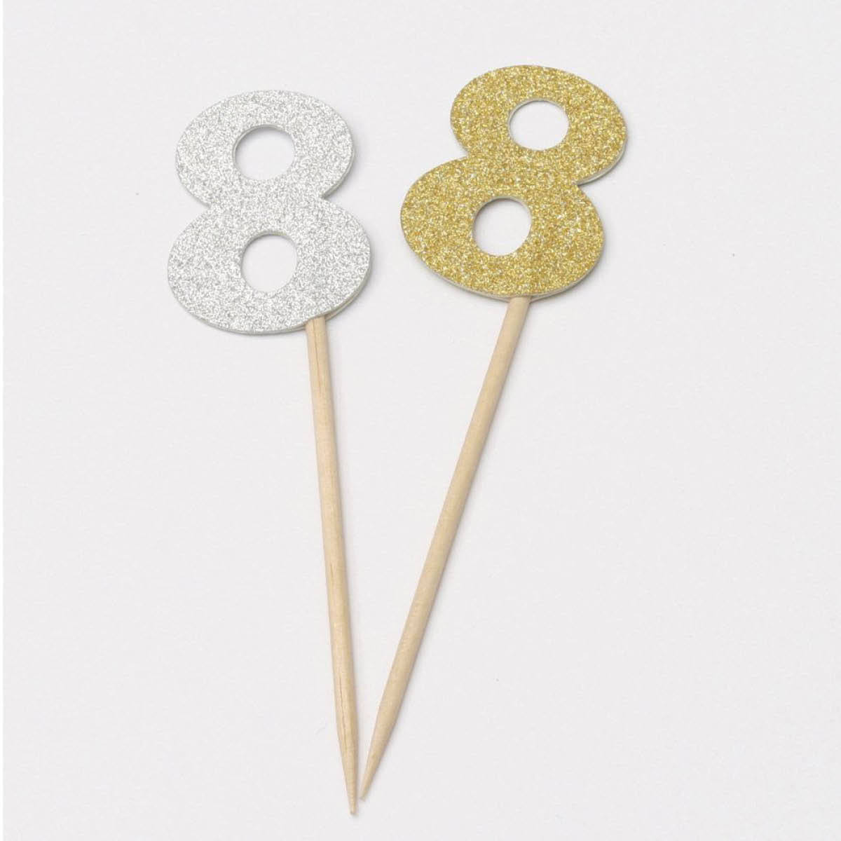 Dekorationssiffra 8 Papp 12-Pack Guld/Silver