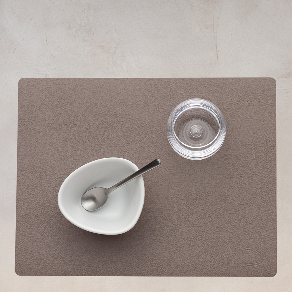 Leather Serene Rectangle Bordstablett 26x34 cm Mole Grey