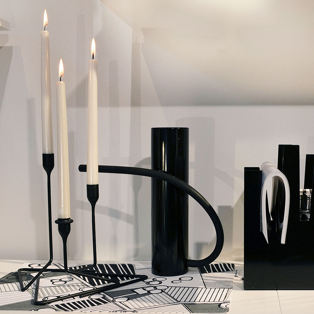 Puzzle Ljusstake 2 delar Svart