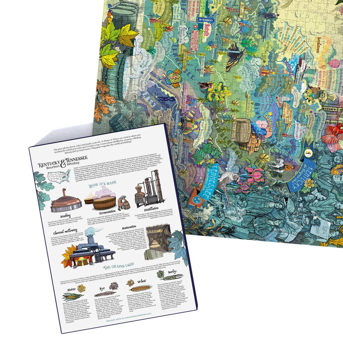 Whiskey Pussel - Kentucky & Tennessee (Bourbon) 1000 bitar Lila