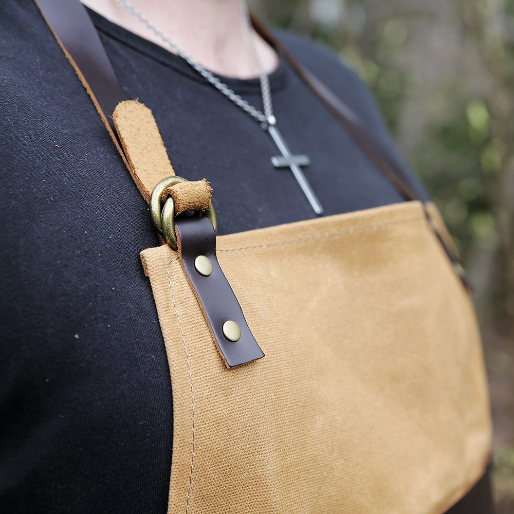 Förkläde Vaxad Bomull Brun