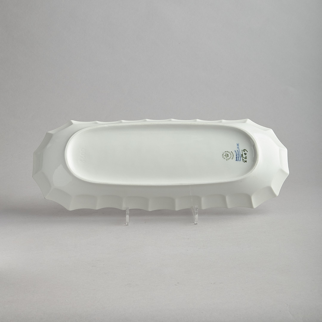 Blå Blomster avlångt fat