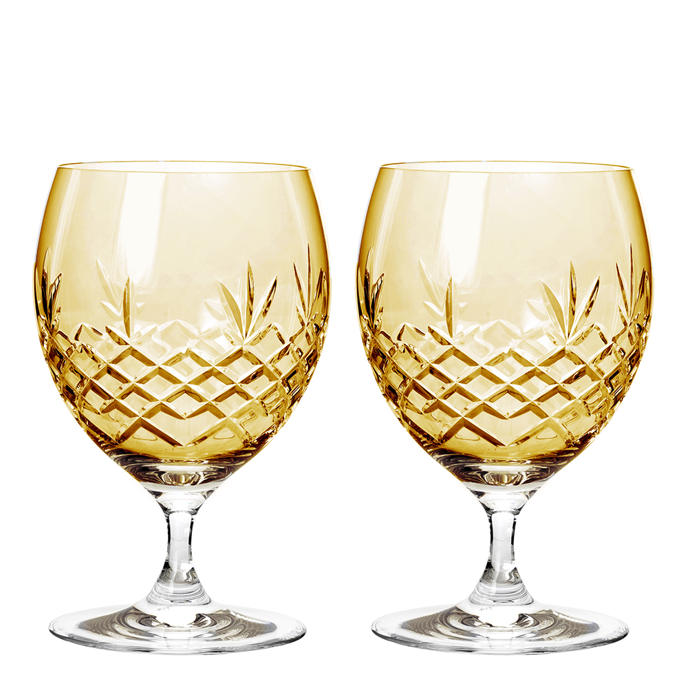 Crispy Eightball Glas på fot 55 cl 2-pack Gul